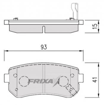 Колодки тормозные задние (4шт.) HANKOOK FRIXA KIA Rio 1 DC дорестайлинг седан (2000-2002)