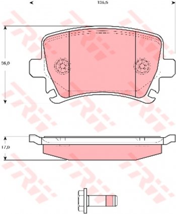 Колодки тормозные передние (4шт.) TRW Audi A6 C6 дорестайлинг, универсал (2004-2008)