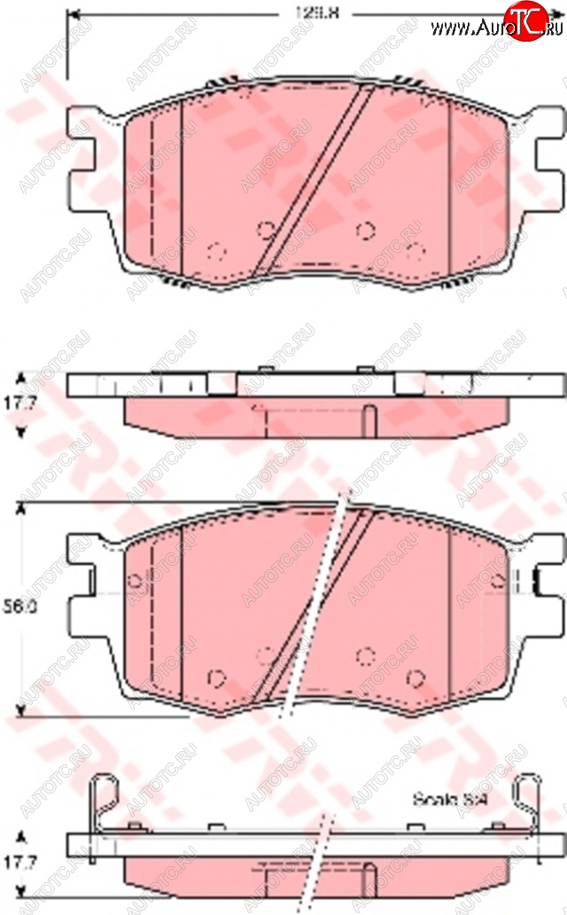 3 989 р. Колодки тормозные передние (4шт.) TRW KIA Rio 2 JB дорестайлинг седан (2005-2009)  с доставкой в г. Екатеринбург