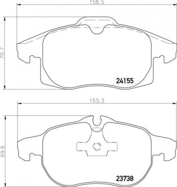 Колодки тормозные передние (4шт.) MINTEX Opel Astra (H,  H GTC), Vectra (C), Vivaro (B)