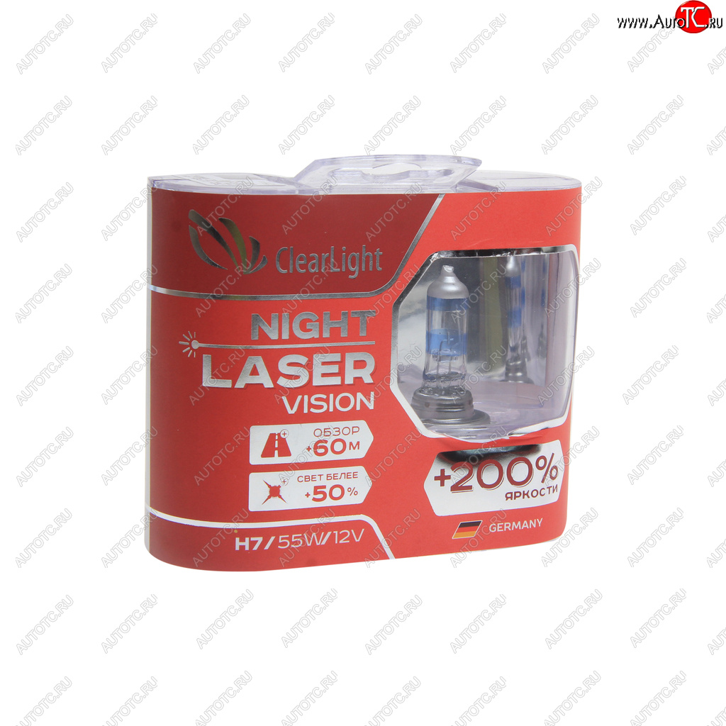 1 129 р. Лампа 12V H7 55W +200% (2шт.) Night Laser Vision CLEARLIGHT Ford Kuga DFK,CX482 (2019-2024)  с доставкой в г. Екатеринбург