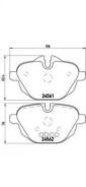 Колодки тормозные задние (4шт.) BREMBO  5 серия  F10, X3  F25