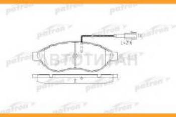 2 449 р. Колодки тормозные передние (4шт.) PATRON  CITROEN Jumper ( 250,  290) (2006-2022), Fiat Ducato ( 250,  290) (2006-2024), Peugeot Boxer ( 250,  290) (2006-2024)  с доставкой в г. Екатеринбург. Увеличить фотографию 1