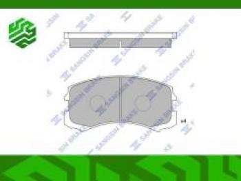Колодки тормозные передние (4шт.) SANGSIN Mitsubishi (Митсубиси) Lancer (Лансер) ( 9,  10) (2003-2017) 9, 10 1-ый рестайлинг седан, 1-ый рестайлинг универсал, 2-ой рестайлинг седан, 2-ой рестайлинг универсал, седан дорестайлинг, хэтчбэк дорестайлинг, седан рестайлинг, хэтчбек 5 дв рестайлинг