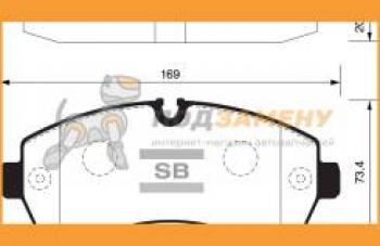 2 389 р. Колодки тормозные передние (4шт.) SANGSIN  Mercedes-Benz Sprinter ( W901,  W905,  W906) (1995-2018), Volkswagen LT 2D (1996-2006)  с доставкой в г. Екатеринбург. Увеличить фотографию 1