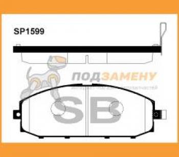 2 259 р. Колодки тормозные передние (4шт.) SANGSIN Nissan Patrol 5 Y61 дорестайлинг (1997-2001)  с доставкой в г. Екатеринбург. Увеличить фотографию 1