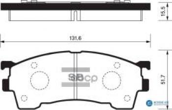 Колодки тормозные передние (4шт.) SANGSIN Mazda (Мазда) 626 ( GE,  GF,  GF,FW) (1991-2004) GE, GF, GF,FW седан, дорестайлинг седан, универсал дорестайлинг, рестайлинг седан, универсал рестайлинг