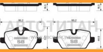 1 689 р. Колодки тормозные задние (4шт.) SANGSIN  BMW 1 серия  E87 - 3 серия  E90  с доставкой в г. Екатеринбург. Увеличить фотографию 1