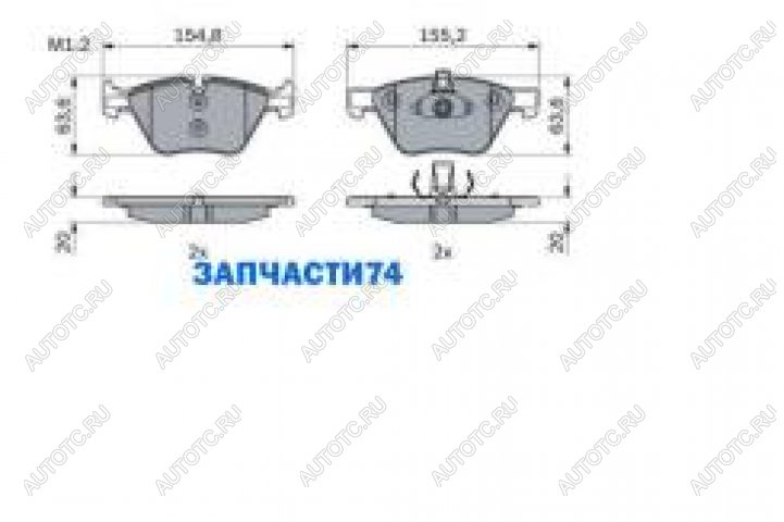 1 999 р. Колодки тормозные передние (4шт.) BOSCH BMW 5 серия E60 седан дорестайлинг (2003-2007)  с доставкой в г. Екатеринбург