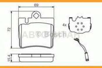 Колодки тормозные задние (4шт.) BOSCH Mercedes-Benz S class W220 (1998-2005)