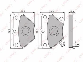 Колодки тормозные задние(4шт.) LYNX Toyota Celica (T180,  T210,  T230), Celsior (F20), Corolla (E110,  E120,  E130,  E150,  E140,  E170,  E180,  E210), Yaris (XP10,  XP90,  XP130,  XP210)