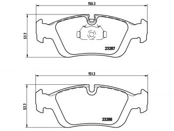 Колодки тормозные передние BREMBO BMW 3 серия E46 седан дорестайлинг (1998-2001)