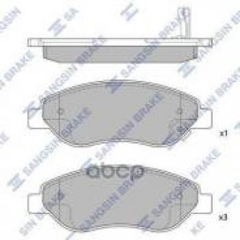 Колодки тормозные передние (4шт.) SANGSIN Opel (Опель) Corsa (Корса)  D (2006-2014) D   дорестайлинг, хэтчбэк 5 дв., дорестайлинг, хэтчбэк 3 дв., 1-ый рестайлинг, хэтчбэк 3 дв., 1-ый рестайлинг, хэтчбэк 5 дв.,  2-ой рестайлинг, хэтчбэк 5 дв., 2-ой рестайлинг, хэтчбэк 3 дв.