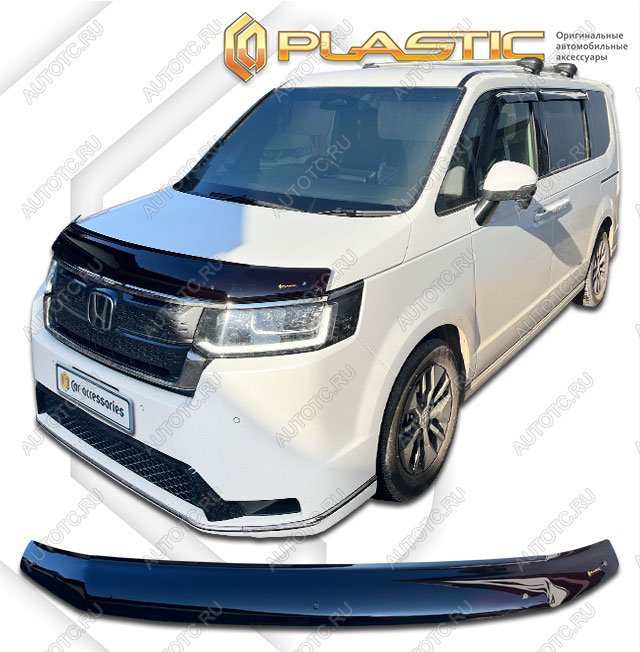 2 159 р.  Дефлектор капота (р. Японии) CA-Plastic  Honda StepWagon  RP6,RP7, RP8 (2022-2025) минивэн дорестайлинг (серия Classic черный)  с доставкой в г. Екатеринбург