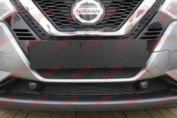 3 899 р. Защита радиатора (низ 2 части) Стрелка11 Стандарт  Nissan Qashqai  2 (2017-2022) J11 рестайлинг (черная)  с доставкой в г. Екатеринбург. Увеличить фотографию 1