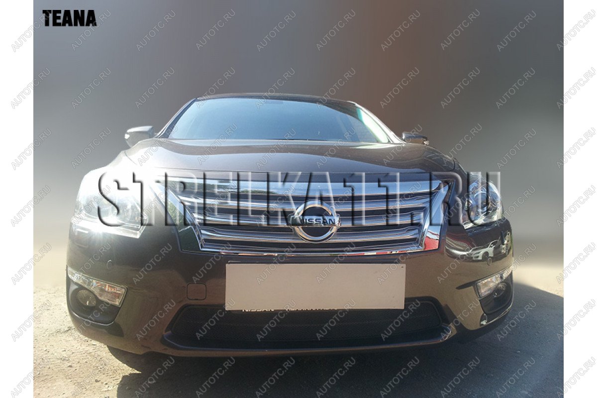 3 099 р. Защита радиатора Стрелка11 Стандарт  Nissan Teana  3 L33 (2014-2020) дорестайлинг (черная)  с доставкой в г. Екатеринбург