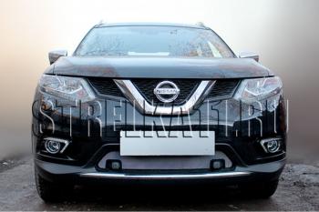 3 499 р. Защита радиатора (с парктроником низ) Стрелка11 Стандарт  Nissan X-trail  3 T32 (2013-2018) дорестайлинг (хром)  с доставкой в г. Екатеринбург. Увеличить фотографию 2