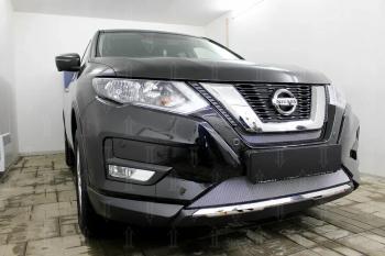 3 499 р. Защита радиатора (низ) Стрелка11 Стандарт  Nissan X-trail  3 T32 (2017-2022) рестайлинг (хром)  с доставкой в г. Екатеринбург. Увеличить фотографию 2