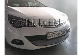 3 099 р. Защита радиатора Стрелка11 Стандарт Opel Astra J GTC (2011-2018) (черная)  с доставкой в г. Екатеринбург. Увеличить фотографию 2