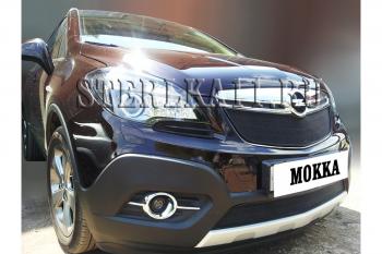 3 279 р. Защита радиатора (верх) Стрелка11 Стандарт Opel Mokka  дорестайлинг (2012-2016) (черная)  с доставкой в г. Екатеринбург. Увеличить фотографию 1