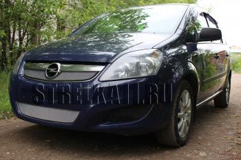 2 969 р. Защита радиатора (верх) Стрелка11 Стандарт  Opel Zafira  В (2007-2015) рестайлинг (черная)  с доставкой в г. Екатеринбург. Увеличить фотографию 1