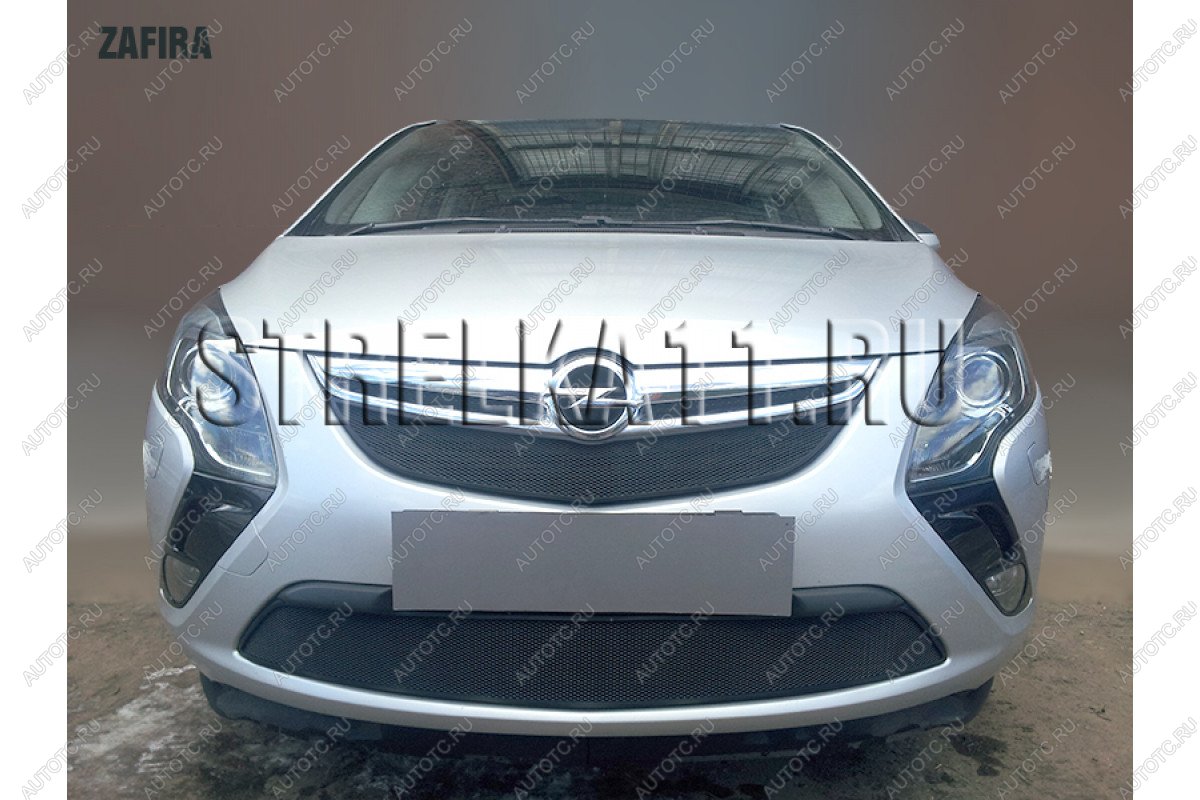 3 279 р. Защита радиатора (низ) Стрелка11 Стандарт Opel Zafira С дорестайлинг (2011-2016) (черная)  с доставкой в г. Екатеринбург