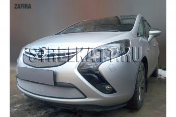 3 399 р. Защита радиатора (низ) Стрелка11 Стандарт Opel Zafira С дорестайлинг (2011-2016) (хром)  с доставкой в г. Екатеринбург. Увеличить фотографию 2