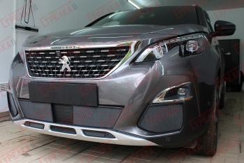 5 299 р. Защита радиатора (низ, середина 5 частей) Стрелка11 Стандарт  Peugeot 3008  2 (2016-2024) (черные)  с доставкой в г. Екатеринбург. Увеличить фотографию 3