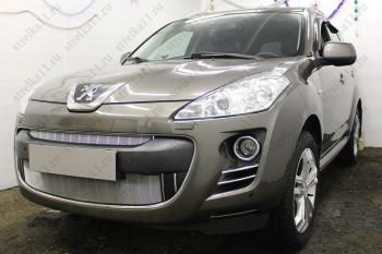 3 299 р. Защита радиатора (низ) Стрелка11 Стандарт  Peugeot 4007 (2007-2012) (хром)  с доставкой в г. Екатеринбург. Увеличить фотографию 2