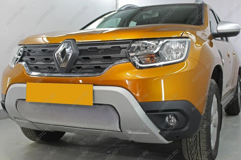 3 899 р. Защита радиатора (низ) Стрелка11 Стандарт  Renault Duster  HM (2020-2024) (хром)  с доставкой в г. Екатеринбург