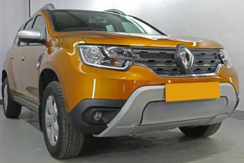 3 899 р. Защита радиатора (низ) Стрелка11 Стандарт  Renault Duster  HM (2020-2024) (хром)  с доставкой в г. Екатеринбург. Увеличить фотографию 3