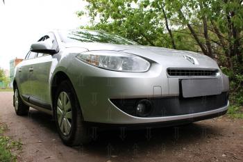 2 399 р. Защита радиатора (верх) Стрелка11 Стандарт  Renault Fluence (2010-2012) дорестайлинг (черная)  с доставкой в г. Екатеринбург. Увеличить фотографию 2