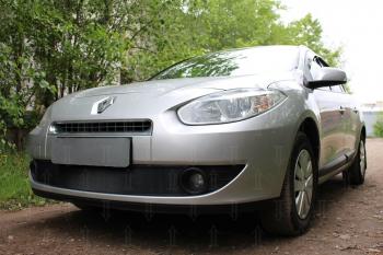 2 399 р. Защита радиатора (верх) Стрелка11 Стандарт  Renault Fluence (2010-2012) дорестайлинг (черная)  с доставкой в г. Екатеринбург. Увеличить фотографию 3