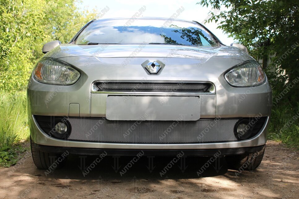 3 199 р. Защита радиатора (низ) Стрелка11 Стандарт  Renault Fluence (2010-2012) дорестайлинг (хром)  с доставкой в г. Екатеринбург