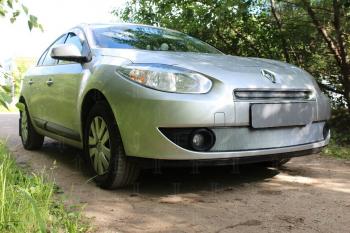 3 199 р. Защита радиатора (низ) Стрелка11 Стандарт  Renault Fluence (2010-2012) дорестайлинг (хром)  с доставкой в г. Екатеринбург. Увеличить фотографию 2