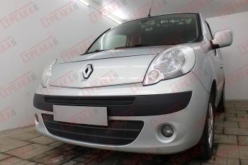 2 599 р. Защита радиатора (верх) Стрелка11 Стандарт Renault Kangoo KW0 дорестайлинг (2008-2013) (черная)  с доставкой в г. Екатеринбург. Увеличить фотографию 3