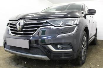 3 199 р. Защита радиатора Стрелка11 Стандарт Renault Koleos 2 (2016-2024) (черная)  с доставкой в г. Екатеринбург. Увеличить фотографию 2