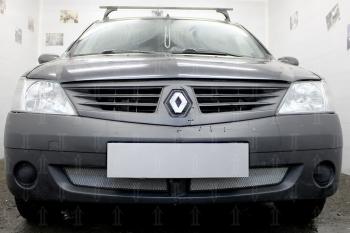 2 899 р. Защита радиатора (низ) Стрелка11 Стандарт  Renault Logan  1 (2004-2010) дорестайлинг (хром)  с доставкой в г. Екатеринбург. Увеличить фотографию 2