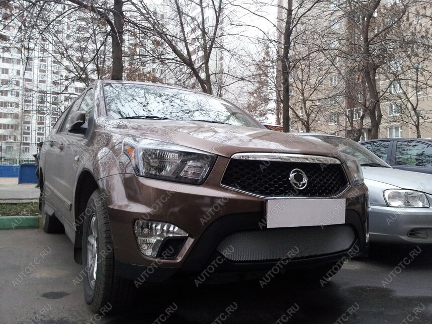 3 279 р. Защита радиатора Стрелка11 Стандарт  SSANGYONG Actyon Sport (2012-2024) (хром)  с доставкой в г. Екатеринбург