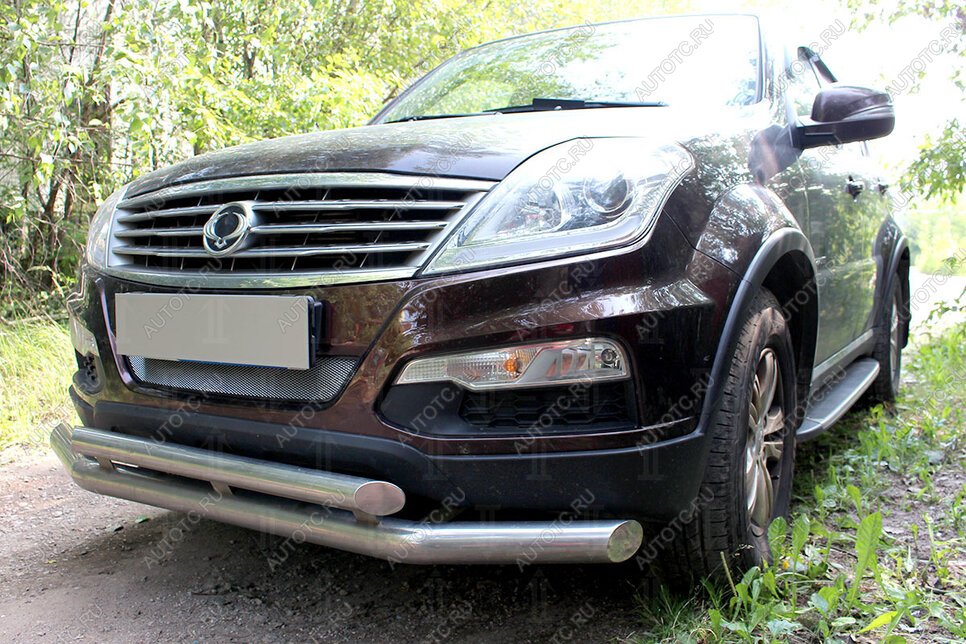 3 199 р. Защита радиатора Стрелка11 Стандарт  SSANGYONG Rexton  Y250 (2006-2012) (хром)  с доставкой в г. Екатеринбург