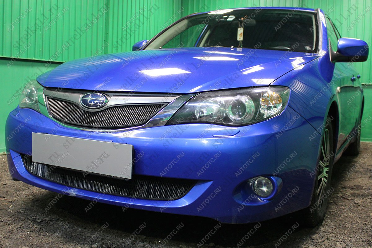 2 799 р. Защита радиатора (верх) (V1.5) Стрелка11 Стандарт Subaru Impreza GE седан (2007-2012) (черная)  с доставкой в г. Екатеринбург