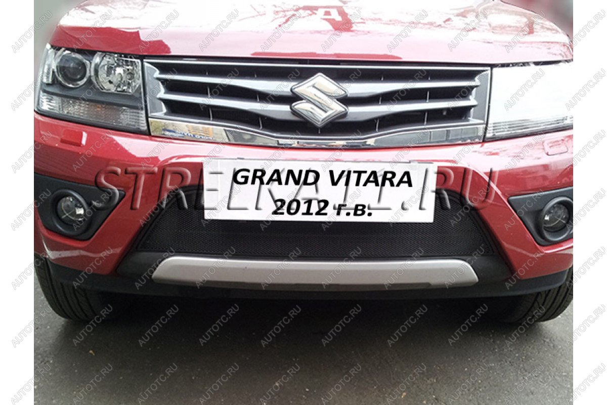 3 099 р. Защита радиатора Стрелка11 Стандарт  Suzuki Grand Vitara ( JT 5 дверей,  JT) (2012-2016) 2-ой рестайлинг, 3 двери 2-ой рестайлинг (черная)  с доставкой в г. Екатеринбург