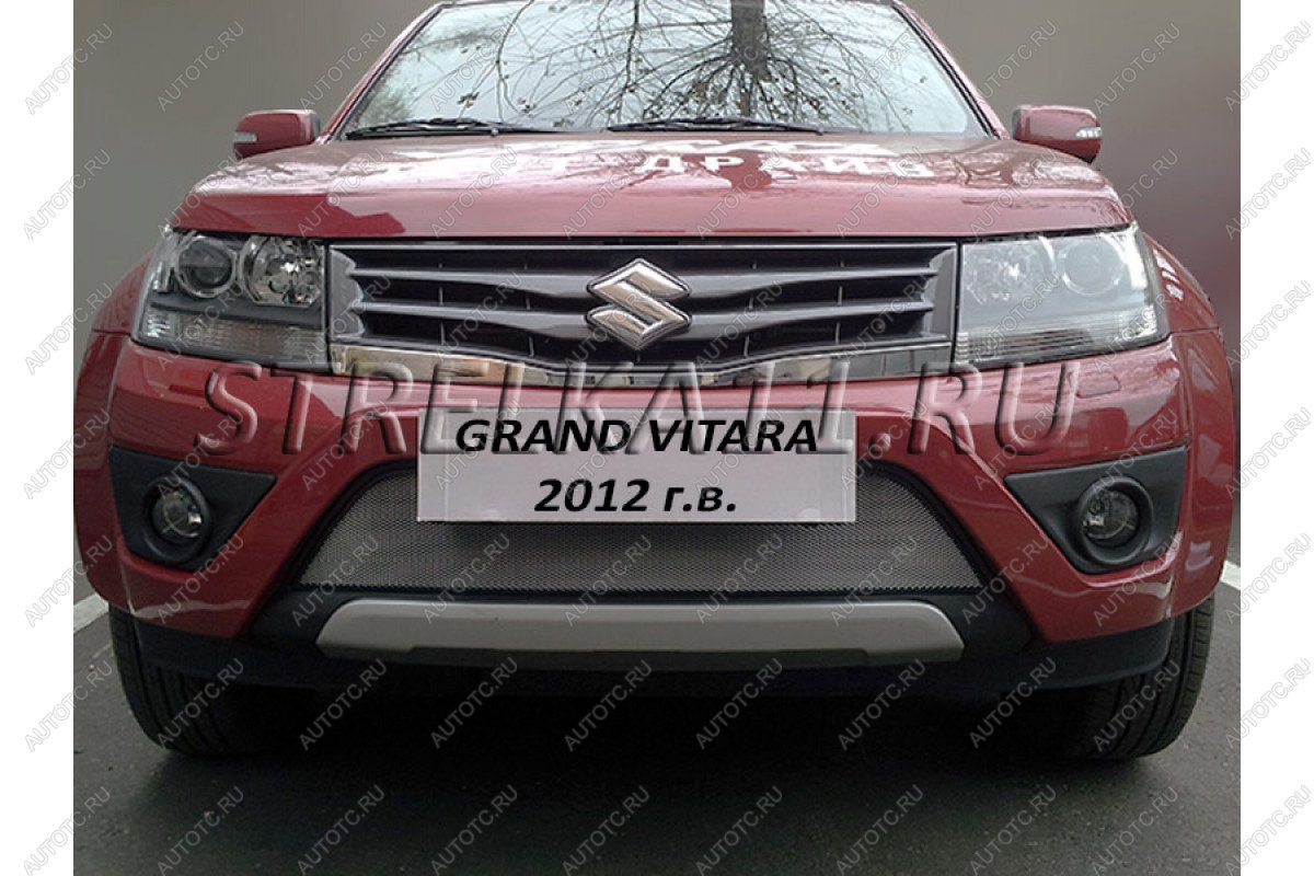 3 279 р. Защита радиатора Стрелка11 Стандарт  Suzuki Grand Vitara ( JT 5 дверей,  JT) (2012-2016) 2-ой рестайлинг, 3 двери 2-ой рестайлинг (хром)  с доставкой в г. Екатеринбург