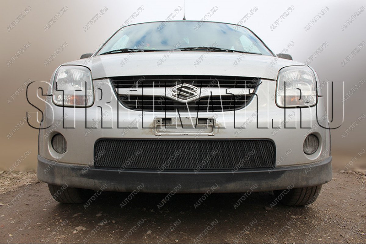 2 899 р. Защита радиатора Стрелка11 Стандарт  Suzuki Ignis (2003-2008) (черная)  с доставкой в г. Екатеринбург