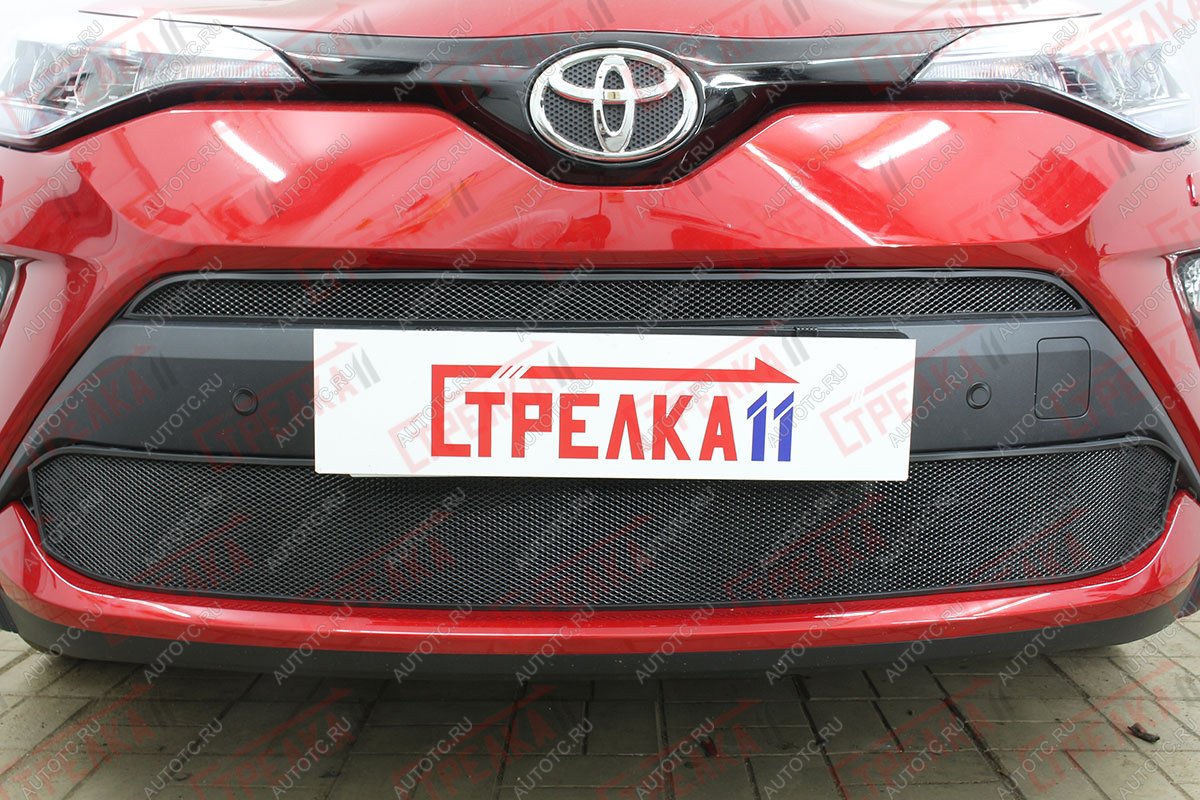 3 799 р. Защита радиатора (низ) Стрелка11 Стандарт Toyota C-HR NGX10, ZGX10 рестайлинг (2019-2025) (черная)  с доставкой в г. Екатеринбург