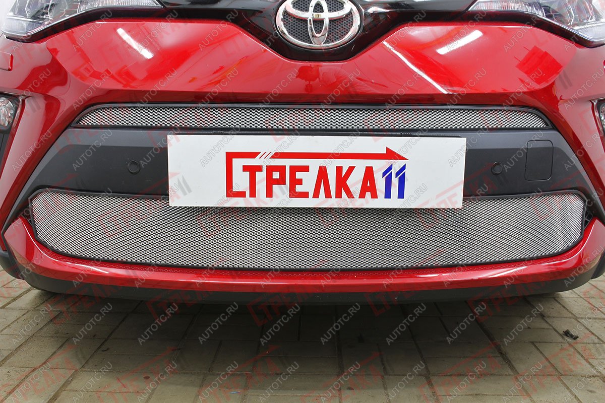 3 299 р. Защита радиатора (низ) Стрелка11 Стандарт  Toyota C-HR  NGX10, ZGX10 (2019-2024) рестайлинг (хром)  с доставкой в г. Екатеринбург