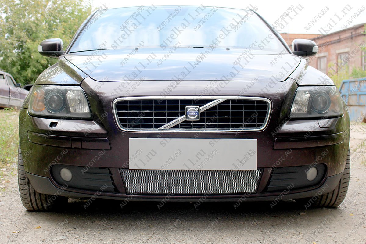 2 799 р. Защита радиатора (низ) Стрелка11 Стандарт  Volvo S40  MS седан (2004-2007) дорестайлинг (хром)  с доставкой в г. Екатеринбург