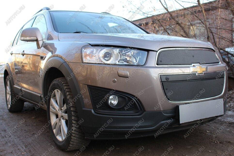 799 р. Зимняя заглушка решетки радиатора (низ) Стрелка11 Chevrolet Captiva 1-ый рестайлинг (2011-2013) (черная)  с доставкой в г. Екатеринбург