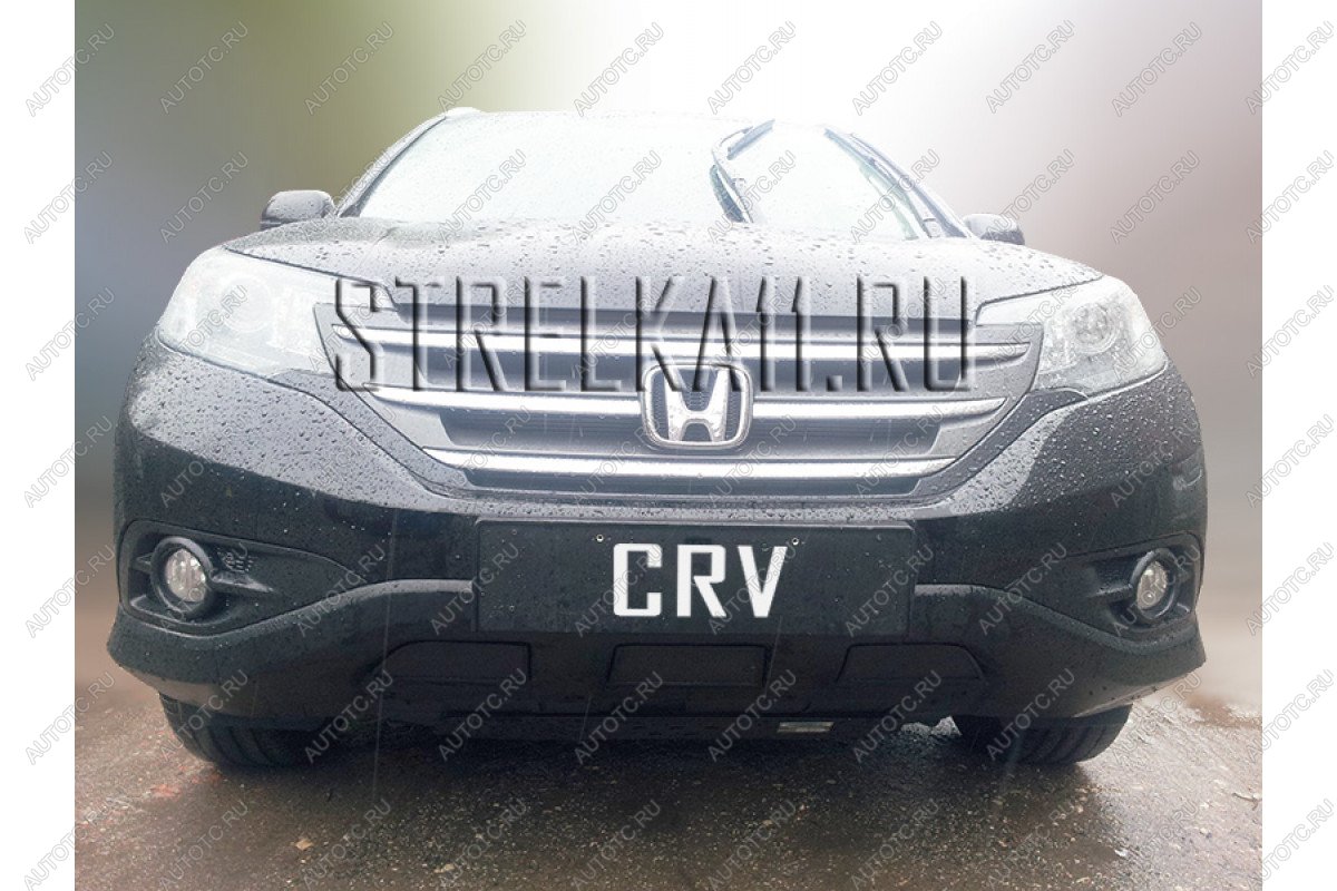 799 р. Зимняя заглушка решетки радиатора (V 2.4) Стрелка11  Honda CR-V  RM1,RM3,RM4 (2012-2015) дорестайлинг (черная)  с доставкой в г. Екатеринбург