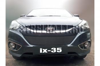 799 р. Зимняя заглушка решетки радиатора Стрелка11 Hyundai IX35 LM дорестайлинг (2009-2013) (черная)  с доставкой в г. Екатеринбург. Увеличить фотографию 2